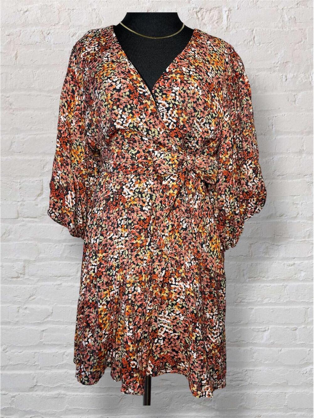 MINKPINK Gabae Wrap Mini Dress romance goth XL ditsy floral